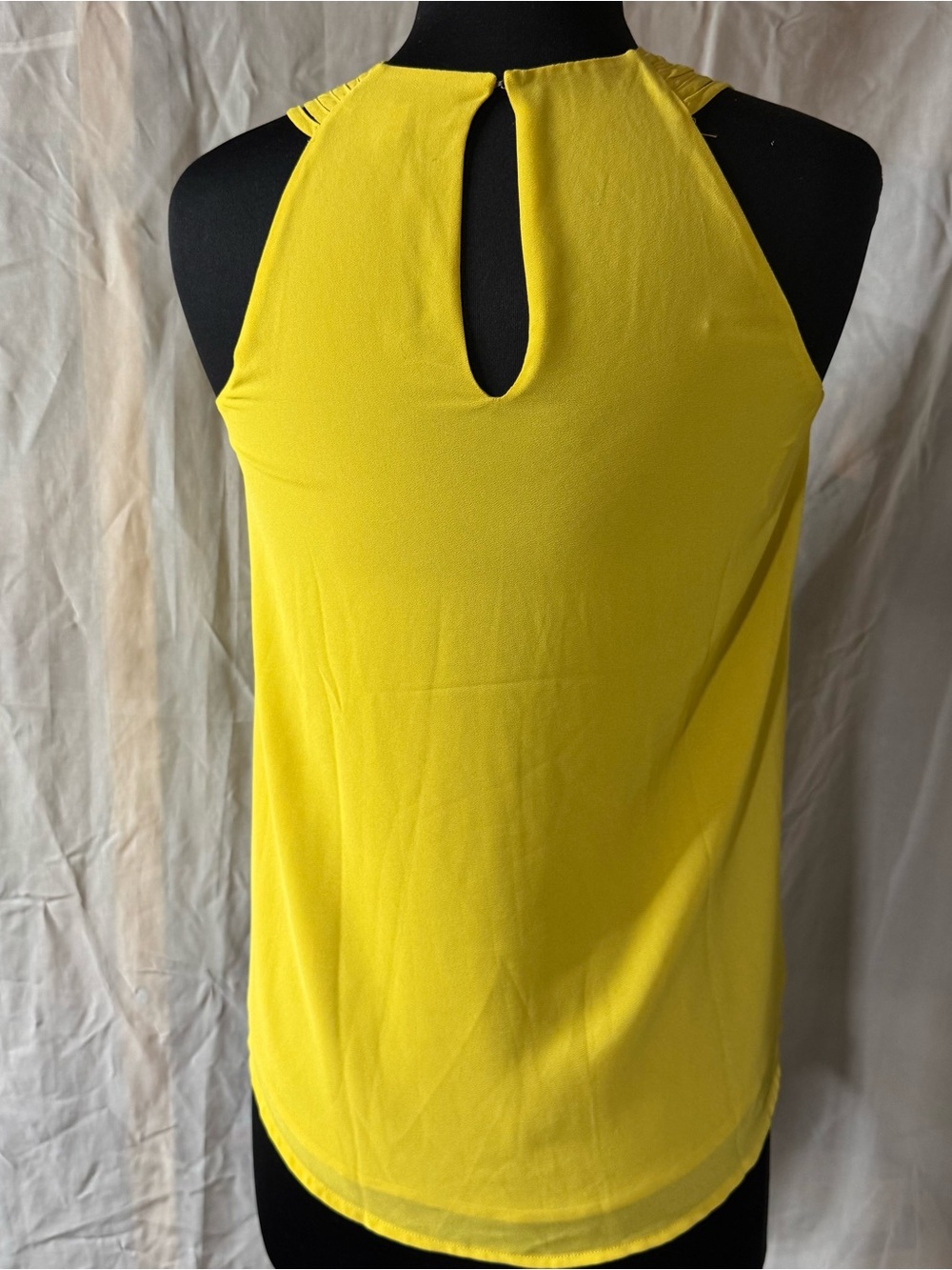 Naked Zebra Yellow Strappy Halter Blouse Keyhole Back Tank Top S - Picture 10 of 10